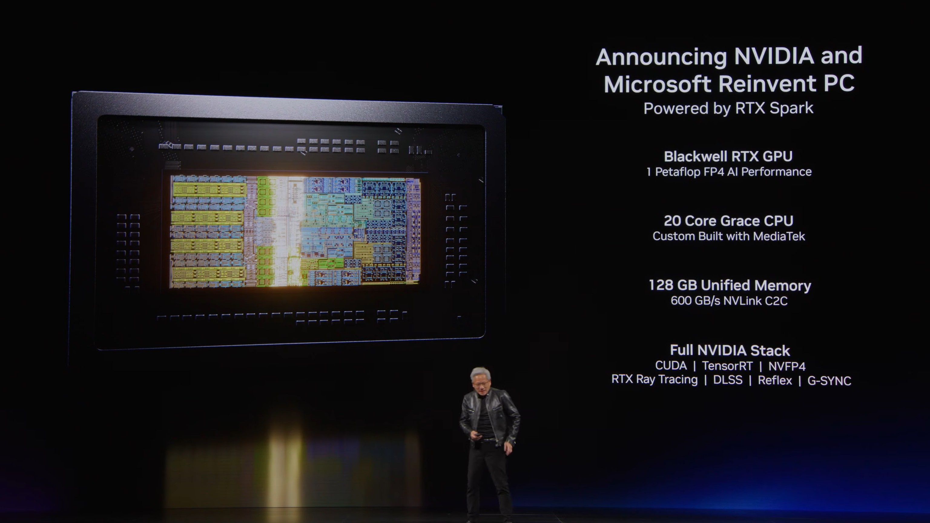 Nvidia RTX Spark Keynote Specs auf der Bühne in Taipei